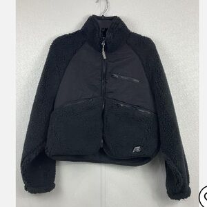 NWT: Urban Outfitters Black Sherpa Zipper Jacket